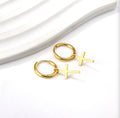 Hope Cross Huggie Earrings